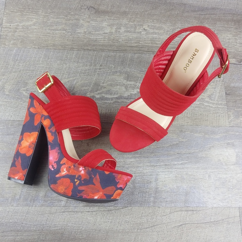 Slingback Open Toe Platform Chunky Heels